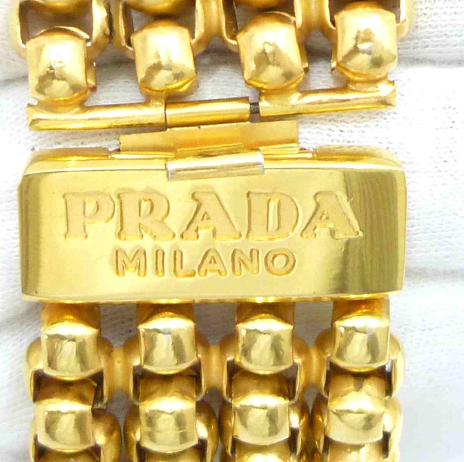 プラダ 4連 チェーン ブレスレット ゴールド 真鍮